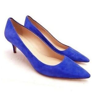 Jcrew blue suede kitten heels